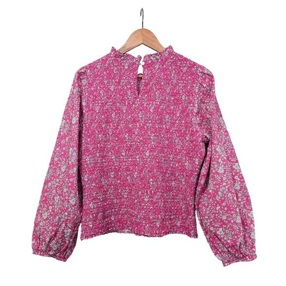 J.Crew Long Sleeve Ruffleneck Top in Liberty Summer Blooms Fabric Size XXL - Picture 4 of 8